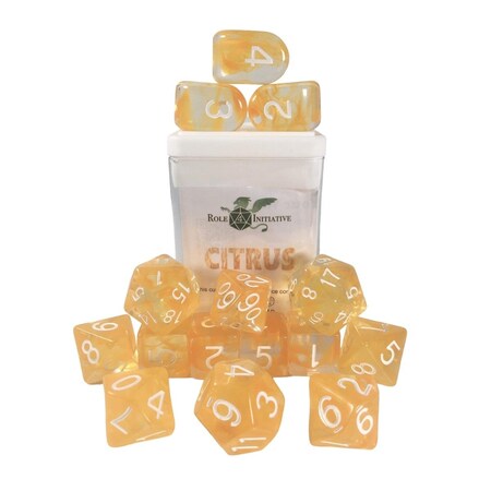Role 4 Initiative Dice with Arch D4 Diffusion, Citrus - Set of 15 R4I50406-FC